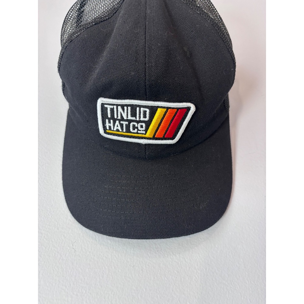 Tinlid Hat Co Black Mesh Trucker‎ Hat Embroidered Logo Adjustable Snapback